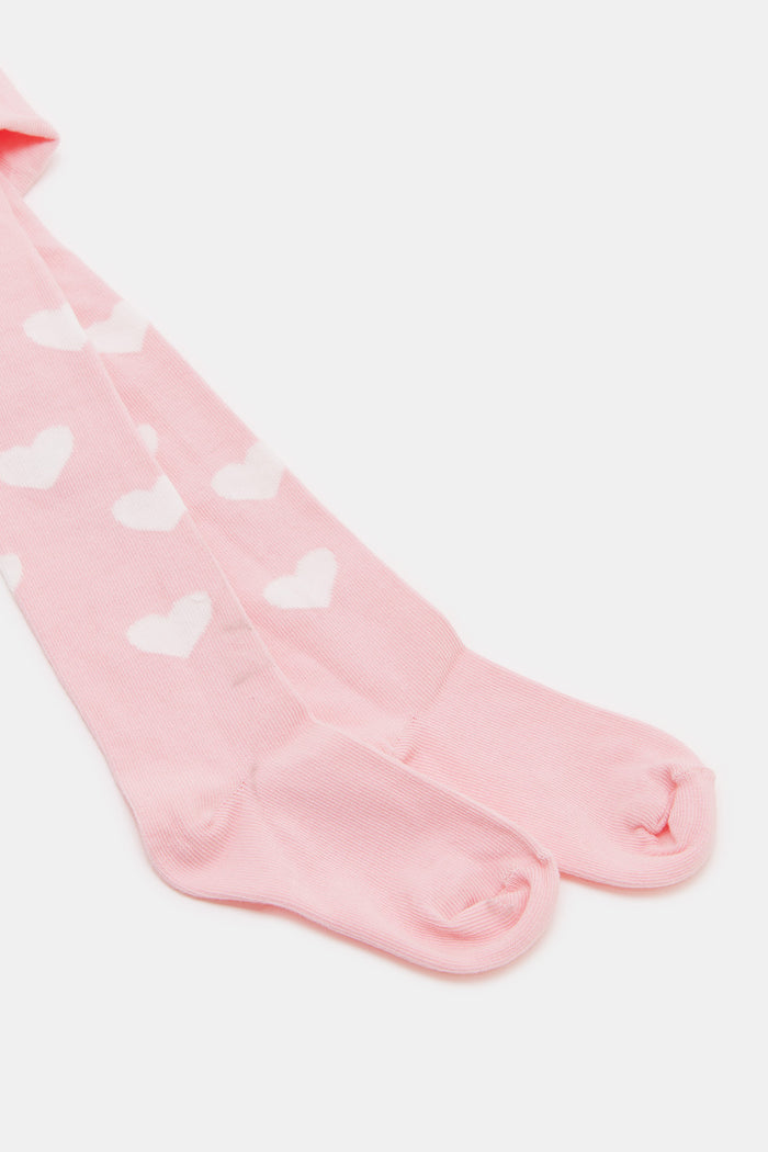 Redtag-Soft-Pink-Tight-With-White-Heart-Aop-365,-Category:Tights,-Colour:Pale-Pink,-Deals:New-In,-Filter:Infant-Girls-(3-to-24-Mths),-H1:KWR,-H2:ING,-H3:HOS,-H4:TAS,-ING-Tights,-KWRINGHOSTAS,-New-In-ING,-Non-Sale,-ProductType:Tights-&-Stockings,-Season:365365,-Section:Girls-(0-to-14Yrs)-Infant-Girls-3 to 24 Months