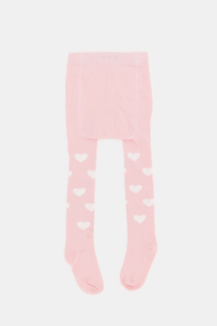 Redtag-Soft-Pink-Tight-With-White-Heart-Aop-365,-Category:Tights,-Colour:Pale-Pink,-Deals:New-In,-Filter:Infant-Girls-(3-to-24-Mths),-H1:KWR,-H2:ING,-H3:HOS,-H4:TAS,-ING-Tights,-KWRINGHOSTAS,-New-In-ING,-Non-Sale,-ProductType:Tights-&-Stockings,-Season:365365,-Section:Girls-(0-to-14Yrs)-Infant-Girls-3 to 24 Months