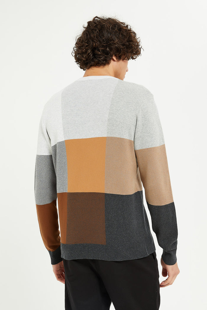 Redtag-Geometric-Check-Sweater-Category:Pullovers,-Colour:Assorted,-Deals:New-In,-Filter:Men's-Clothing,-H1:MWR,-H2:GEN,-H3:KNW,-H4:PUL,-Men-Pullovers,-MWRGENKNWPUL,-New-In-Men,-Non-Sale,-ProductType:Pullovers,-Season:W23A,-Section:Men,-W23A-Men's-