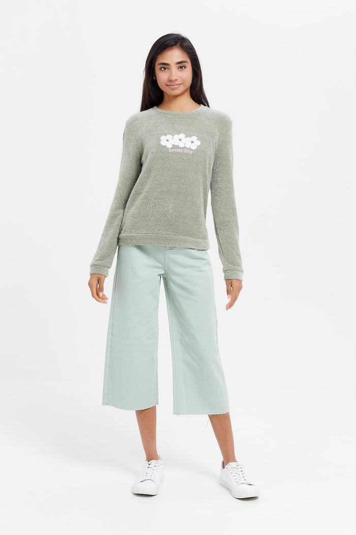 Redtag-Sage-Denim-Culottes-Category:Jeans,-Colour:Green,-Deals:New-In,-Filter:Senior-Girls-(8-to-14-Yrs),-GSR-Jeans,-H1:KWR,-H2:GSR,-H3:DNB,-H4:JNS,-KWRGSRDNBJNS,-New-In-GSR,-Non-Sale,-ProductType:Jeans-Culottes,-Season:W23A,-Section:Girls-(0-to-14Yrs),-W23A-Senior-Girls-9 to 14 Years