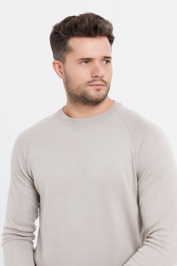 Redtag-Beige-Crew-Neck-Sweater-Category:Pullovers,-Colour:Beige,-Deals:New-In,-Filter:Men's-Clothing,-H1:MWR,-H2:GEN,-H3:KNW,-H4:PUL,-Men-Pullovers,-MWRGENKNWPUL,-New-In-Men,-Non-Sale,-ProductType:Pullovers,-Season:W23B,-Section:Men,-TBL,-W23B-Men's-
