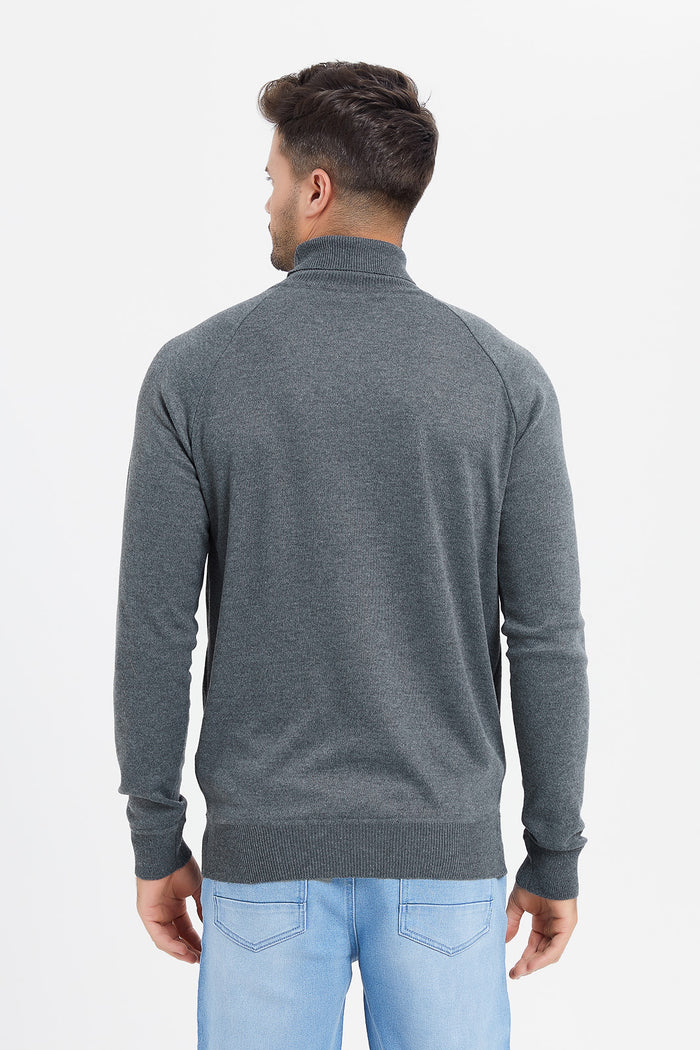 Redtag-Charcoal-Turtle-Neck-Sweater-Category:Pullovers,-Colour:Charcoal,-Deals:New-In,-Filter:Men's-Clothing,-H1:MWR,-H2:GEN,-H3:KNW,-H4:PUL,-Men-Pullovers,-MWRGENKNWPUL,-New-In-Men,-Non-Sale,-ProductType:Pullovers,-Season:W23B,-Section:Men,-TBL,-W23B-Men's-