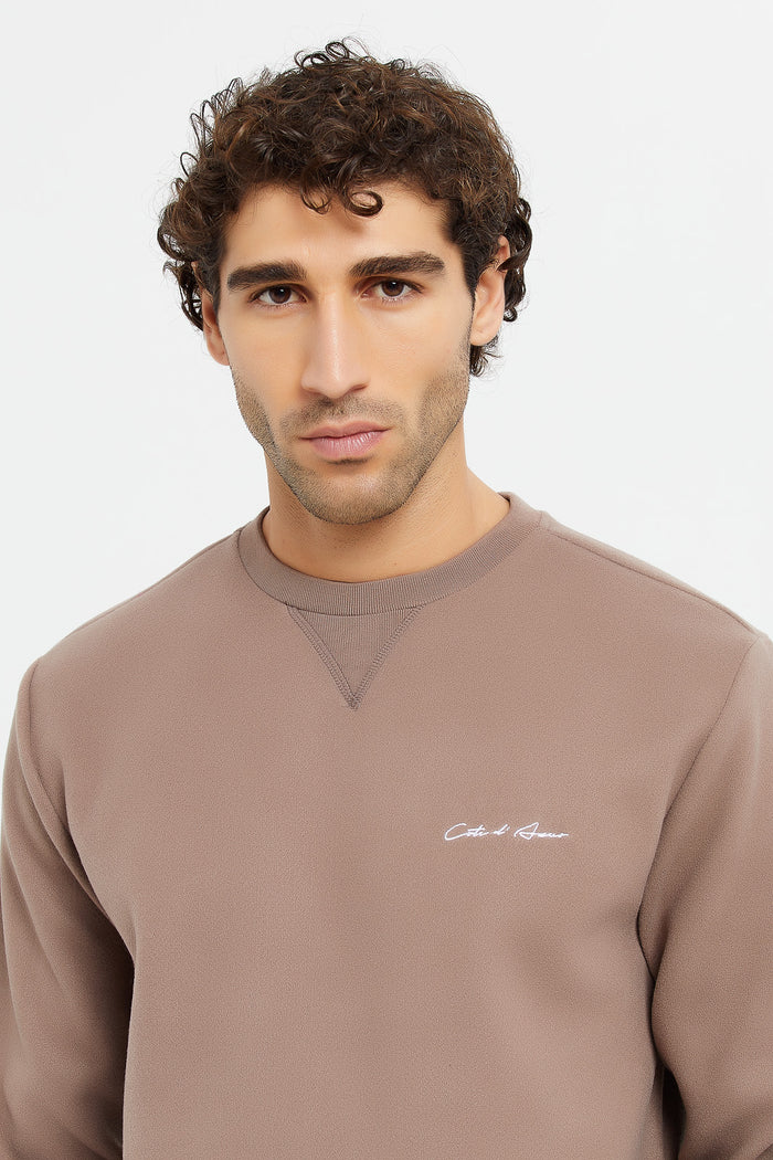 Redtag-Brown-Nomad-Sweatshirt-Category:Sweatshirts,-Colour:Brown,-Deals:New-In,-Filter:Men's-Clothing,-H1:MWR,-H2:GEN,-H3:SWS,-H4:SWS,-Men-Sweatshirts,-MWRGENSWSSWS,-New-In-Men,-Non-Sale,-ProductType:Sweatshirts,-Season:W23B,-Section:Men,-W23B-Men's-
