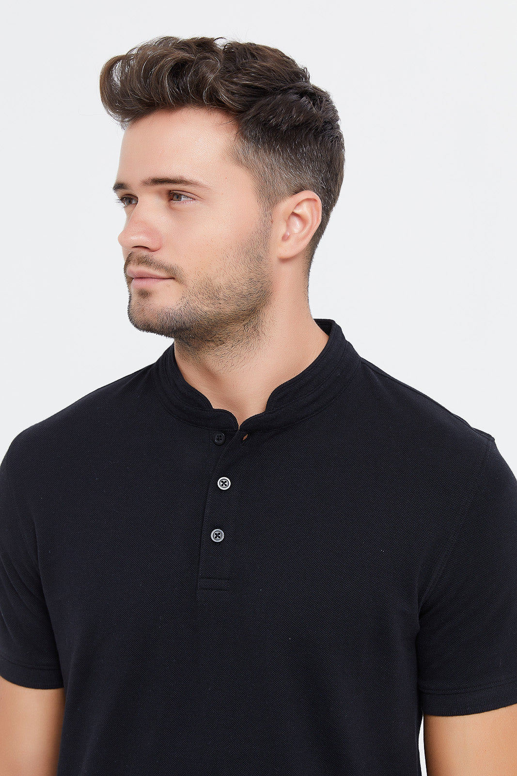 Non collared polo top shirts