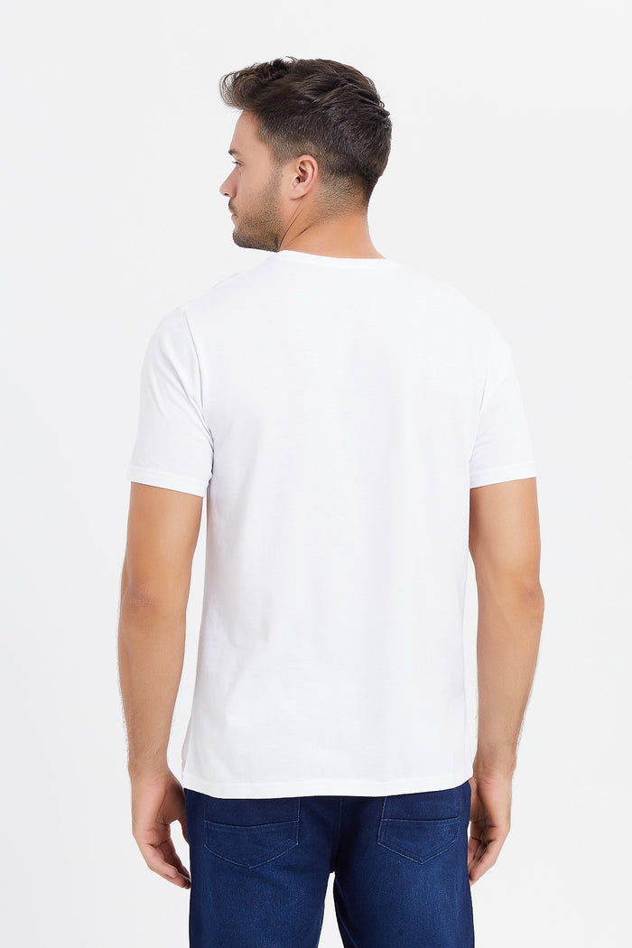 Redtag-White-Graphic-T-Shirt-Category:T-Shirts,-Colour:White,-Deals:New-In,-Filter:Men's-Clothing,-H1:MWR,-H2:GEN,-H3:TSH,-H4:TSH,-Men-T-Shirts,-MWRGENTSHTSH,-New-In-Men,-Non-Sale,-ProductType:Graphic-T-Shirts,-Season:W23B,-Section:Men,-TBL,-W23B-Men's-