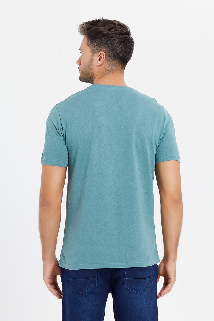 Redtag-Green-Graphic-T-Shirt-Category:T-Shirts,-Colour:Green,-Deals:New-In,-Filter:Men's-Clothing,-H1:MWR,-H2:GEN,-H3:TSH,-H4:TSH,-Men-T-Shirts,-MWRGENTSHTSH,-New-In-Men,-Non-Sale,-ProductType:Graphic-T-Shirts,-Season:W23B,-Section:Men,-TBL,-W23B-Men's-
