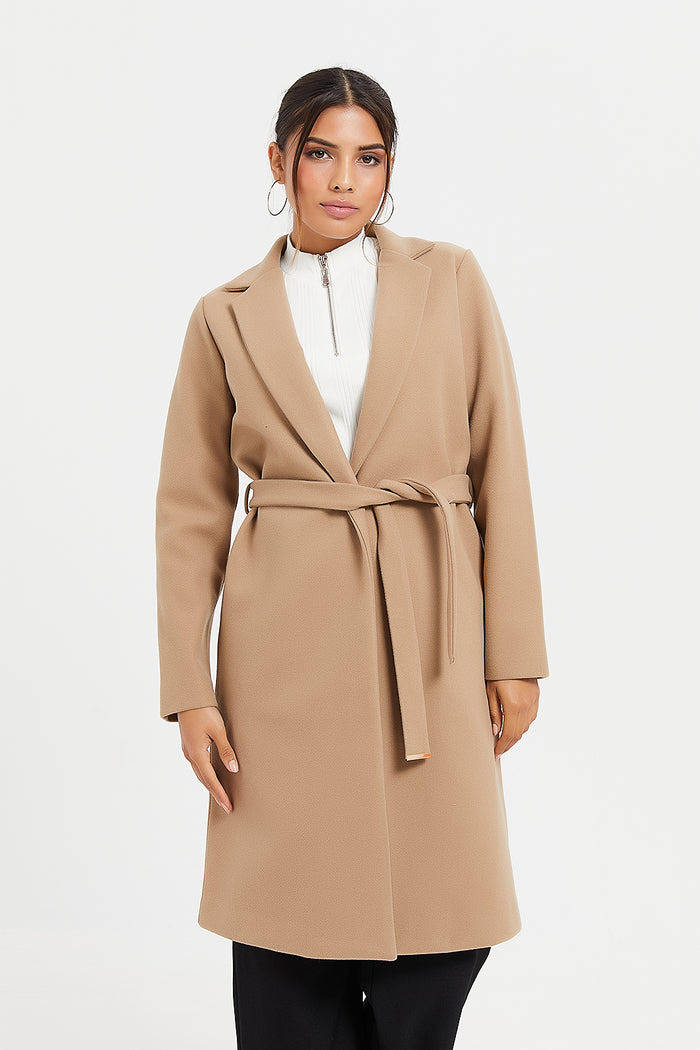 Redtag-Latte-Long-Coat-Category:Jackets,-Colour:Beige,-Deals:New-In,-Filter:Women's-Clothing,-H1:LWR,-H2:LDC,-H3:OUW,-H4:OUW,-LDC,-LDC-Jackets,-LWRLDCOUWOUW,-New-In-LDC,-Non-Sale,-ProductType:Coats,-Season:W23B,-Section:Women,-W23B-Women's-