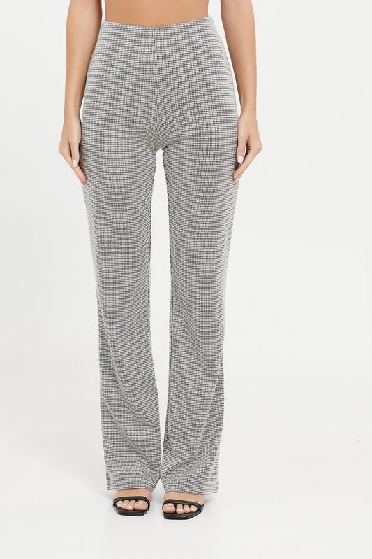 Redtag-Checkered-Flare-Leg-Trouser-Category:Trousers,-Colour:Assorted,-Deals:New-In,-Filter:Women's-Clothing,-H1:LWR,-H2:LAD,-H3:TRS,-H4:CTR,-LWRLADTRSCTR,-New-In-Women,-Non-Sale,-ProductType:Trousers,-Season:W23A,-Section:Women,-W23A,-Women-Trousers-Women's-