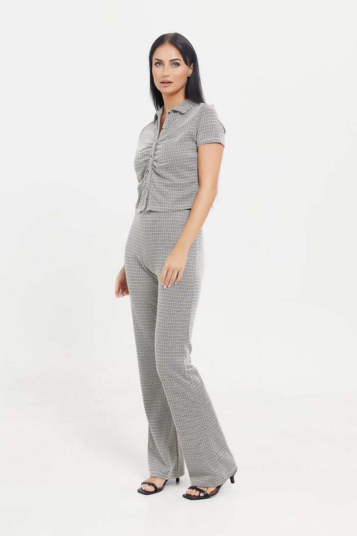 Redtag-Checkered-Flare-Leg-Trouser-Category:Trousers,-Colour:Assorted,-Deals:New-In,-Filter:Women's-Clothing,-H1:LWR,-H2:LAD,-H3:TRS,-H4:CTR,-LWRLADTRSCTR,-New-In-Women,-Non-Sale,-ProductType:Trousers,-Season:W23A,-Section:Women,-W23A,-Women-Trousers-Women's-