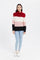 Redtag-Burgundy/Pink/White-Highneck-Pullover-Colorblocking-Category:Pullovers,-Colour:Red,-Deals:New-In,-Filter:Senior-Girls-(8-to-14-Yrs),-GSR-Pullovers,-H1:KWR,-H2:GSR,-H3:KNW,-H4:PUL,-KWRGSRKNWPUL,-New-In-GSR,-Non-Sale,-ProductType:Pullovers,-Season:W23B,-Section:Girls-(0-to-14Yrs),-TBL,-W23B-Senior-Girls-9 to 14 Years
