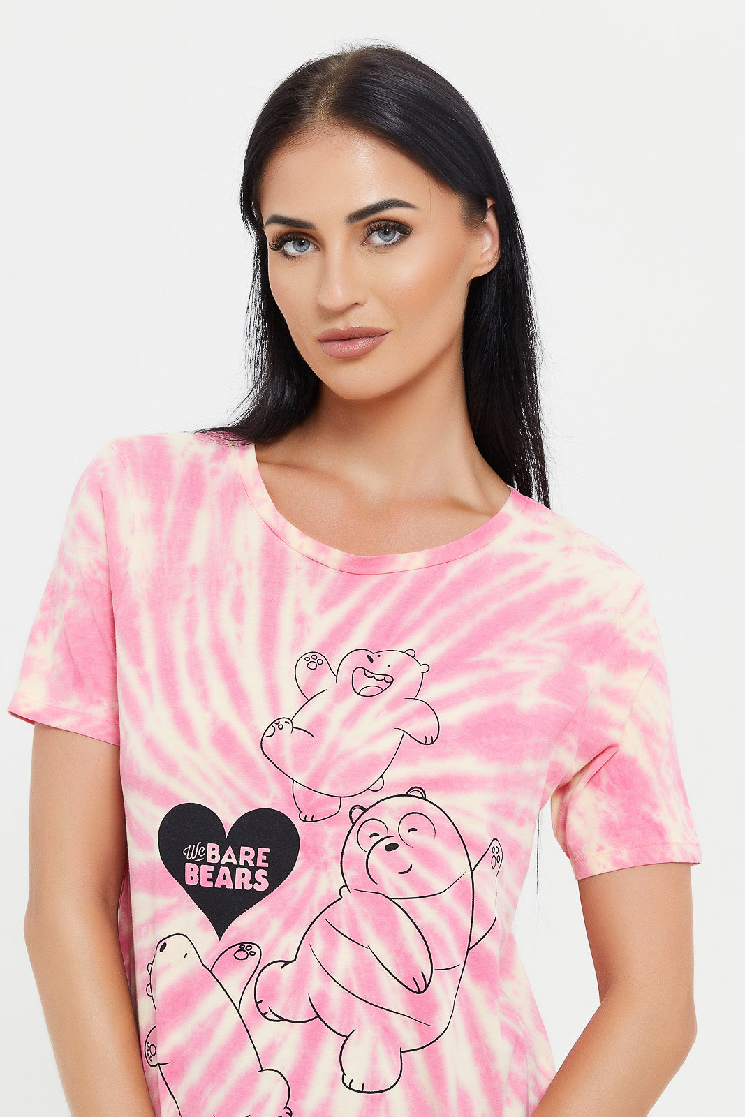 Buy Women Pink Tie Dye We Bare Bears Printed T Shirt 126655758 in