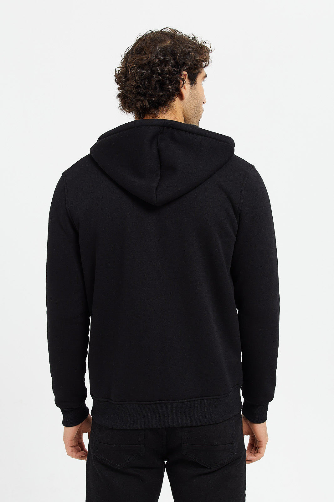 Mens black fur on sale hoodie