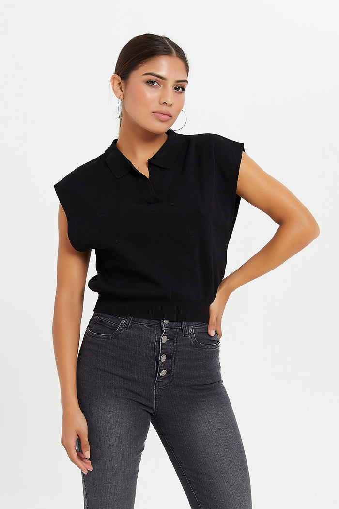 Redtag-Black-Shirt-Top-Category:Pullovers,-Colour:Black,-Deals:New-In,-Filter:Women's-Clothing,-H1:LWR,-H2:LDC,-H3:KNW,-H4:PUL,-LDC,-LDC-Pullovers,-LWRLDCKNWPUL,-New-In-LDC,-Non-Sale,-ProductType:Pullovers,-Season:W23B,-Section:Women,-TBL,-W23B-Women's-