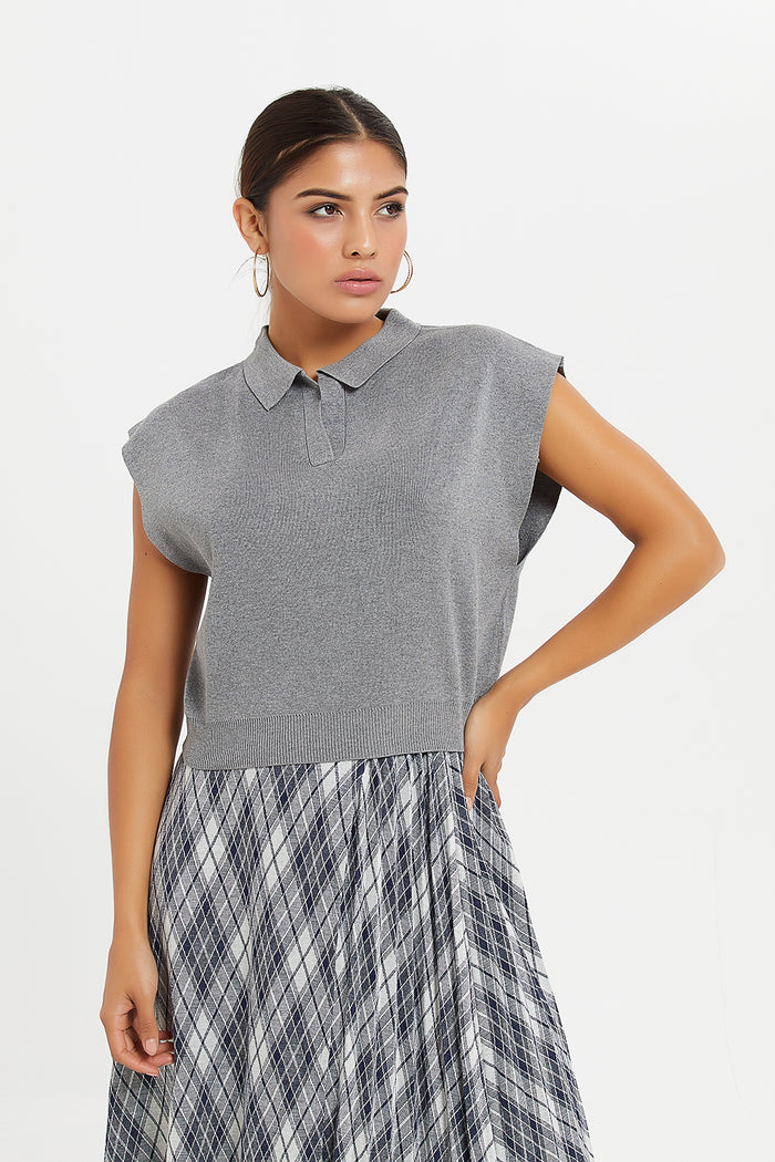 Redtag-Lt-Grey-Shirt-Top-Category:Pullovers,-Colour:Mid-Grey,-Deals:New-In,-Filter:Women's-Clothing,-H1:LWR,-H2:LDC,-H3:KNW,-H4:PUL,-LDC,-LDC-Pullovers,-LWRLDCKNWPUL,-New-In-LDC,-Non-Sale,-ProductType:Pullovers,-Season:W23B,-Section:Women,-TBL,-W23B-Women's-