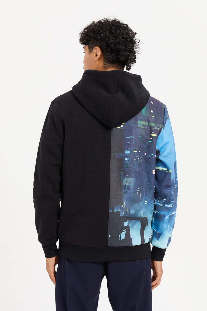 Redtag-Black-Anime-Zip-Through-Hoodie-Category:Sweatshirts,-Colour:Black,-Deals:New-In,-Filter:Men's-Clothing,-H1:MWR,-H2:GEN,-H3:SWS,-H4:SWS,-Men-Sweatshirts,-MWRGENSWSSWS,-New-In-Men,-Non-Sale,-ProductType:Sweatshirts,-Season:W23B,-Section:Men,-W23B-Men's-