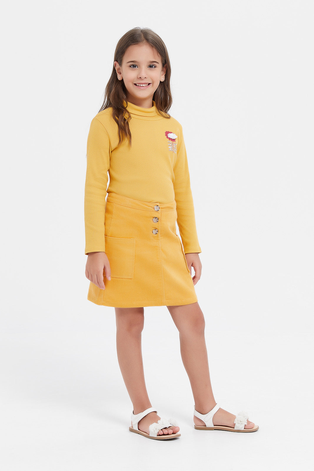 Mustard yellow skirt clearance girl