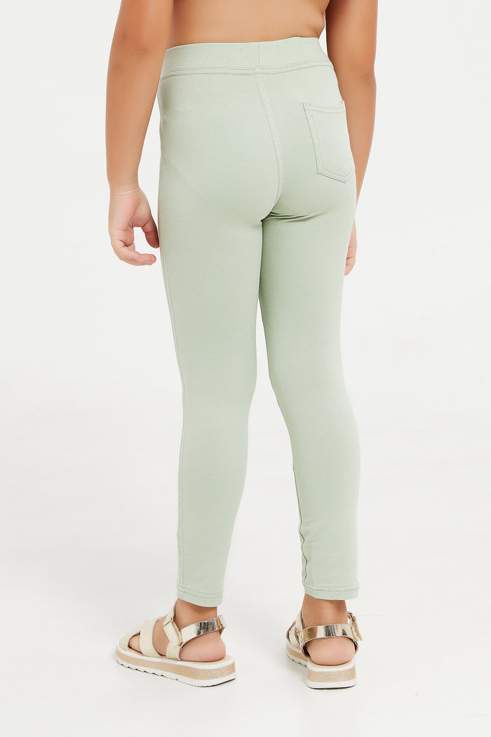 Redtag-Sage-Jeggings-Category:Jeans,-Colour:Green,-Deals:New-In,-Filter:Girls-(2-to-8-Yrs),-GIR-Jeans,-H1:KWR,-H2:GIR,-H3:DNB,-H4:JEG,-KWRGIRDNBJEG,-New-In-GIR,-Non-Sale,-ProductType:Jeans-Skinny-Fit,-Season:W23A,-Section:Girls-(0-to-14Yrs),-W23A-Girls-2 to 8 Years