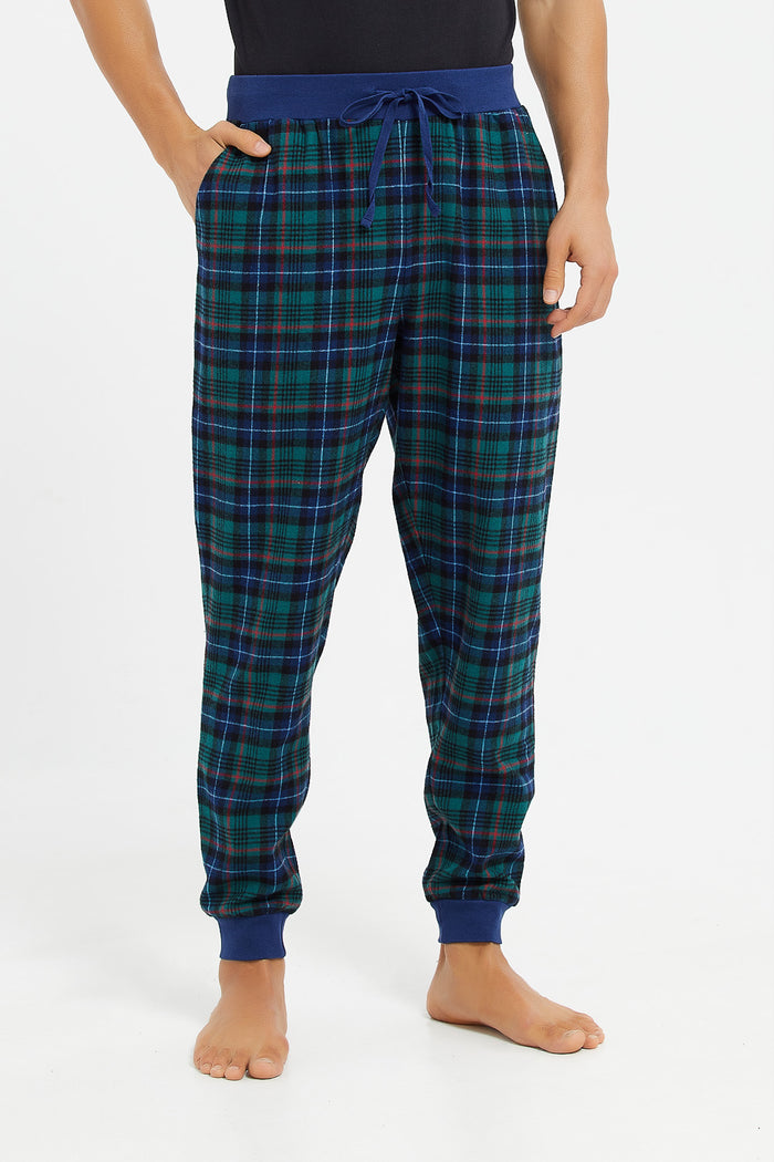 Buy Men Green Cuffed Flannel Pyjama Pants 126747193 in Saudi Arabia ...