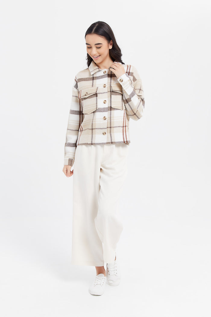 Redtag-Brown-Plaid-Shacket-Category:Jackets,-Colour:Brown,-Deals:New-In,-Filter:Senior-Girls-(8-to-14-Yrs),-GSR-Jackets,-H1:KWR,-H2:GSR,-H3:CSJ,-H4:CSJ,-KWRGSRCSJCSJ,-New-In-GSR,-Non-Sale,-ProductType:Jackets,-Season:W23B,-Section:Girls-(0-to-14Yrs),-W23B-Senior-Girls-9 to 14 Years