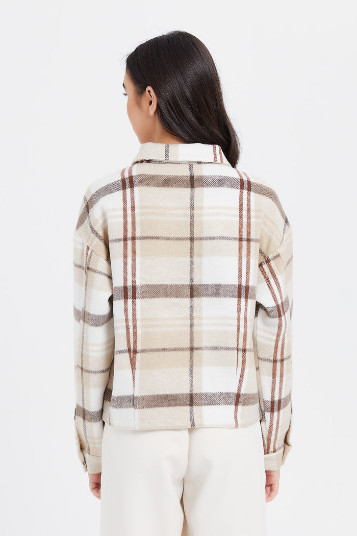 Redtag-Brown-Plaid-Shacket-Category:Jackets,-Colour:Brown,-Deals:New-In,-Filter:Senior-Girls-(8-to-14-Yrs),-GSR-Jackets,-H1:KWR,-H2:GSR,-H3:CSJ,-H4:CSJ,-KWRGSRCSJCSJ,-New-In-GSR,-Non-Sale,-ProductType:Jackets,-Season:W23B,-Section:Girls-(0-to-14Yrs),-W23B-Senior-Girls-9 to 14 Years