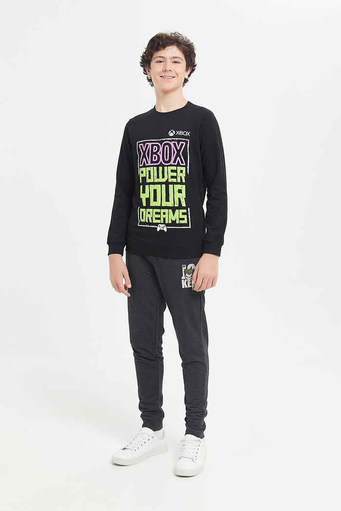 Redtag-Black-Xbox-Sweatshirt-BSR-Sweatshirts,-Category:Sweatshirts,-Colour:Black,-Deals:New-In,-Filter:Senior-Boys-(8-to-14-Yrs),-H1:KWR,-H2:BSR,-H3:SWS,-H4:SWS,-KWRBSRSWSSWS,-New-In-BSR,-Non-Sale,-ProductType:Sweatshirts,-Season:W23B,-Section:Boys-(0-to-14Yrs),-W23B-Senior-Boys-9 to 14 Years