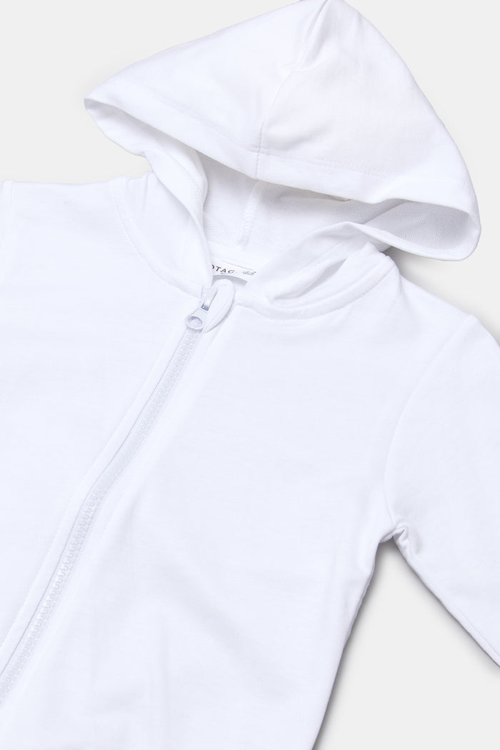 Redtag-White-Hoody-With-Zipper-Sweatshirts-Category:Sweatshirts,-Colour:White,-Deals:New-In,-Filter:Infant-Boys-(3-to-24-Mths),-H1:KWR,-H2:INB,-H3:SWS,-H4:SWS,-INB-Sweatshirts,-KWRINBSWSSWS,-New-In-INB,-Non-Sale,-ProductType:Hooded-Sweatshirts,-Season:W23B,-Section:Boys-(0-to-14Yrs),-TBL,-W23B-Infant-Boys-3 to 24 Months