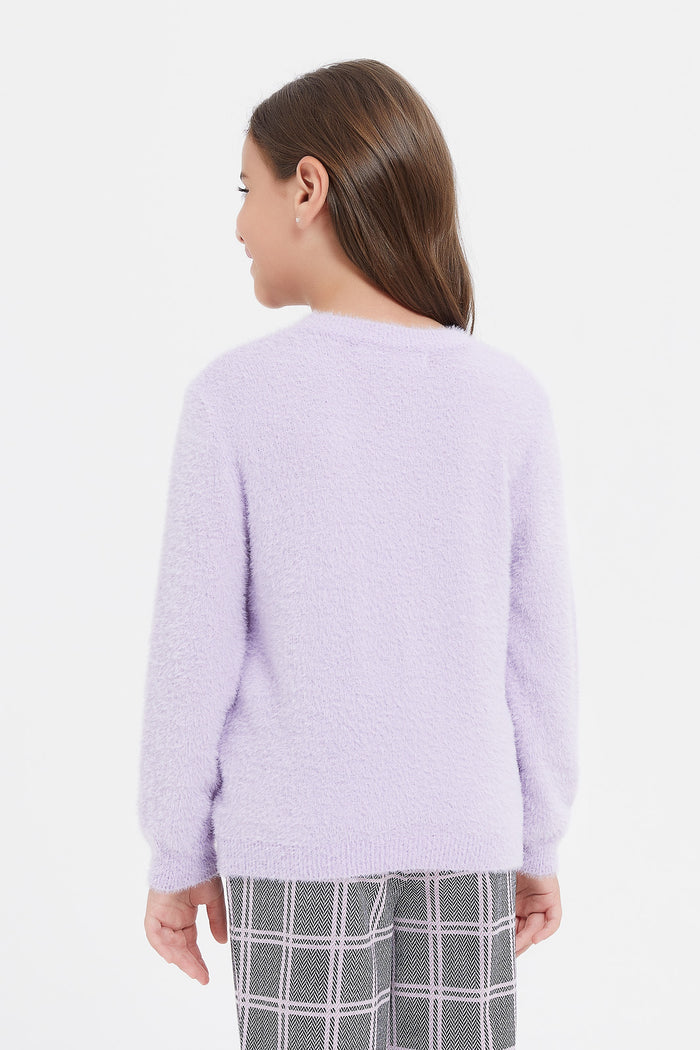 Redtag-Lilac-Bunny-Pullover-Category:Pullovers,-Colour:Lilac,-Deals:New-In,-Filter:Girls-(2-to-8-Yrs),-GIR-Pullovers,-H1:KWR,-H2:GIR,-H3:KNW,-H4:PUL,-KWRGIRKNWPUL,-New-In-GIR,-Non-Sale,-ProductType:Pullovers,-Season:W23A,-Section:Girls-(0-to-14Yrs),-W23A-Girls-2 to 8 Years