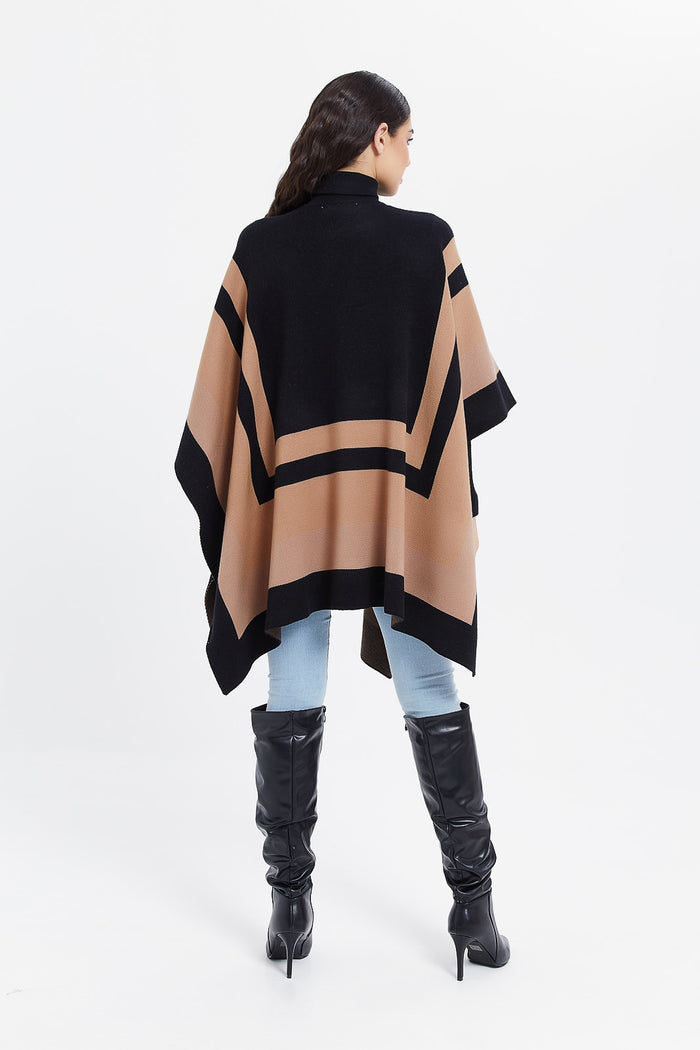 Redtag-Striped-Poncho-Pullover-Category:Pullovers,-Colour:Assorted,-Deals:New-In,-EHW,-Filter:Women's-Clothing,-H1:LWR,-H2:LAD,-H3:KNW,-H4:PUL,-LWRLADKNWPUL,-New-In-Women,-Non-Sale,-ProductType:Pullovers,-Season:W23B,-Section:Women,-W23B,-winter,-Women-Pullovers-Women's-