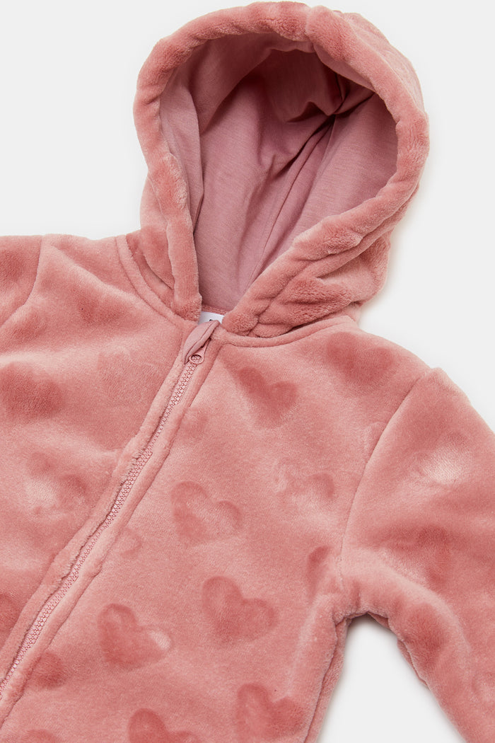 Redtag-Dusty-Pink-Hooded-Sherpa-Sweat-Top-Category:Sweatshirts,-Colour:Pale-Pink,-Deals:New-In,-EHW,-Filter:Infant-Girls-(3-to-24-Mths),-H1:KWR,-H2:ING,-H3:SWS,-H4:SWS,-ING-Sweatshirts,-KWRINGSWSSWS,-New-In-ING,-Non-Sale,-ProductType:Sweatshirts,-Season:W23B,-Section:Girls-(0-to-14Yrs),-W23B-Infant-Girls-3 to 24 Months