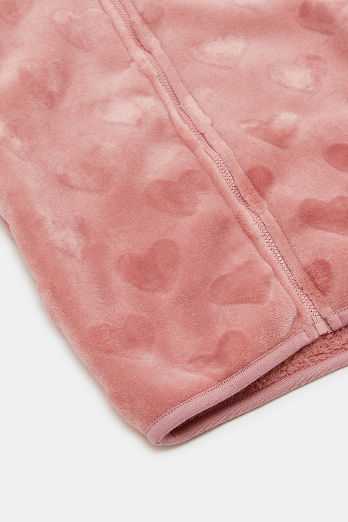 Redtag-Dusty-Pink-Hooded-Sherpa-Sweat-Top-Category:Sweatshirts,-Colour:Pale-Pink,-Deals:New-In,-EHW,-Filter:Infant-Girls-(3-to-24-Mths),-H1:KWR,-H2:ING,-H3:SWS,-H4:SWS,-ING-Sweatshirts,-KWRINGSWSSWS,-New-In-ING,-Non-Sale,-ProductType:Sweatshirts,-Season:W23B,-Section:Girls-(0-to-14Yrs),-W23B-Infant-Girls-3 to 24 Months