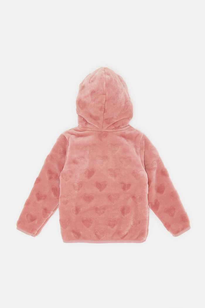 Redtag-Dusty-Pink-Hooded-Sherpa-Sweat-Top-Category:Sweatshirts,-Colour:Pale-Pink,-Deals:New-In,-EHW,-Filter:Infant-Girls-(3-to-24-Mths),-H1:KWR,-H2:ING,-H3:SWS,-H4:SWS,-ING-Sweatshirts,-KWRINGSWSSWS,-New-In-ING,-Non-Sale,-ProductType:Sweatshirts,-Season:W23B,-Section:Girls-(0-to-14Yrs),-W23B-Infant-Girls-3 to 24 Months