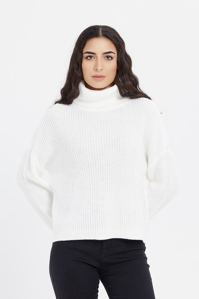 Redtag-Ivory-Turtle-Neck-Long-Sleeve-Pullover-Category:Pullovers,-Colour:Ivory,-Deals:New-In,-EHW,-Filter:Women's-Clothing,-H1:LWR,-H2:LAD,-H3:KNW,-H4:PUL,-LWRLADKNWPUL,-New-In-Women,-Non-Sale,-ProductType:Pullovers,-Season:W23B,-Section:Women,-W23B,-winter,-Women-Pullovers-Women's-