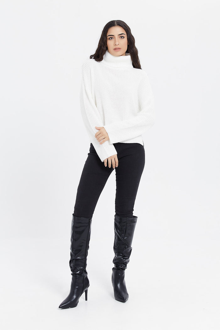 Redtag-Ivory-Turtle-Neck-Long-Sleeve-Pullover-Category:Pullovers,-Colour:Ivory,-Deals:New-In,-EHW,-Filter:Women's-Clothing,-H1:LWR,-H2:LAD,-H3:KNW,-H4:PUL,-LWRLADKNWPUL,-New-In-Women,-Non-Sale,-ProductType:Pullovers,-Season:W23B,-Section:Women,-W23B,-winter,-Women-Pullovers-Women's-