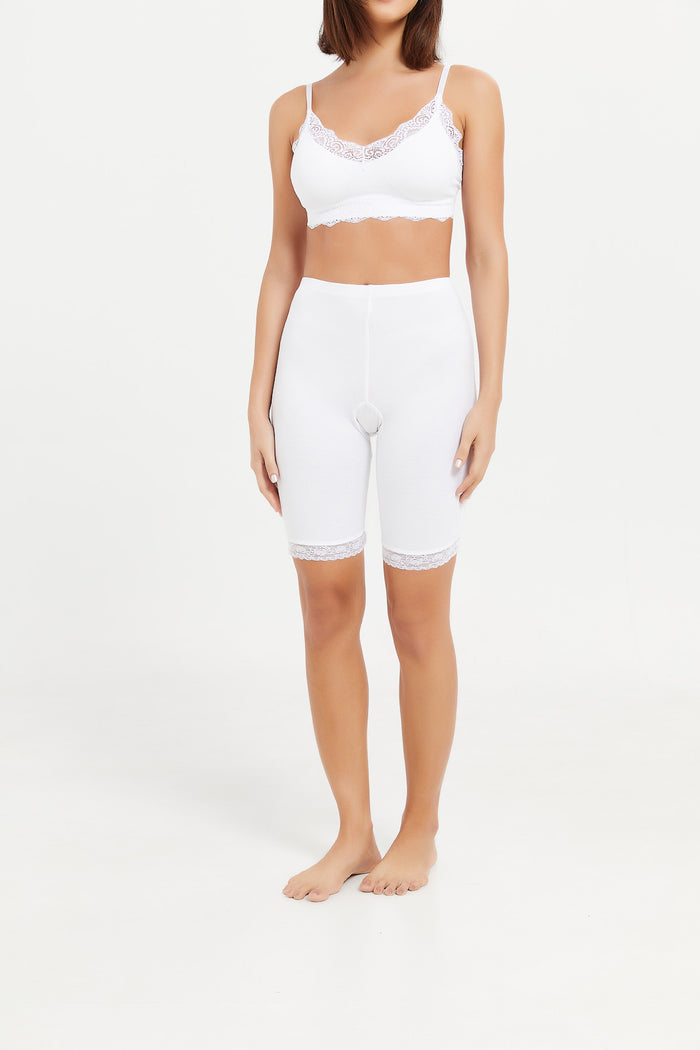 Redtag-White-Comfort-Knit-Short-365,-Category:Briefs,-Colour:White,-Deals:New-In,-Filter:Women's-Clothing,-H1:LWR,-H2:LDL,-H3:LIN,-H4:BRE,-LWRLDLLINBRE,-New-In-Women,-Non-Sale,-ProductType:Briefs-Shorts,-Season:365365,-Section:Women,-Women-Briefs--