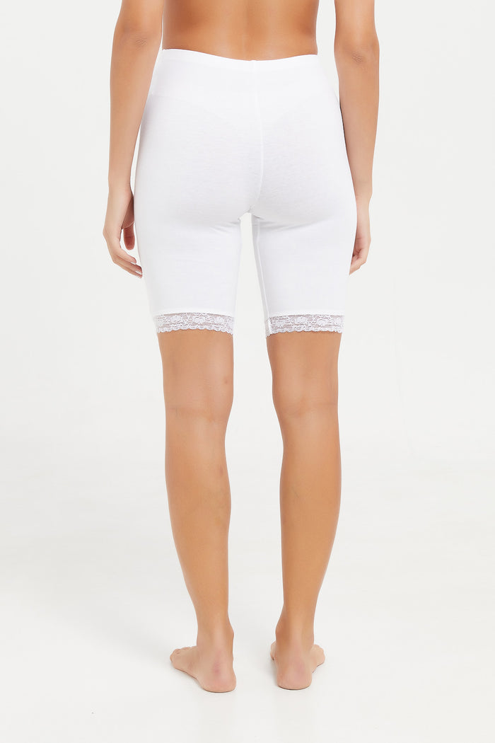 Redtag-White-Comfort-Knit-Short-365,-Category:Briefs,-Colour:White,-Deals:New-In,-Filter:Women's-Clothing,-H1:LWR,-H2:LDL,-H3:LIN,-H4:BRE,-LWRLDLLINBRE,-New-In-Women,-Non-Sale,-ProductType:Briefs-Shorts,-Season:365365,-Section:Women,-Women-Briefs--