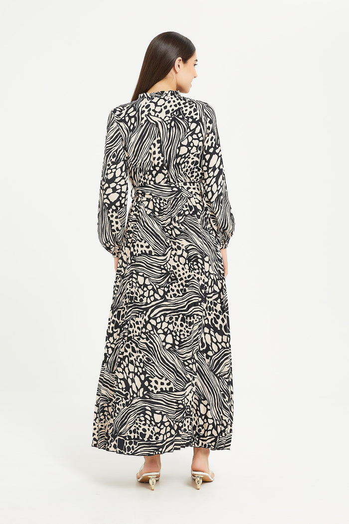 Redtag-Animal-Print-Pleated-Maxi-Dress-Category:Dresses,-Colour:Assorted,-Deals:New-In,-Filter:Women's-Clothing,-H1:LWR,-H2:LAD,-H3:DRS,-H4:CAD,-LWRLADDRSCAD,-Maxi-Dress,-New-In-Women,-Non-Sale,-ProductType:Dresses,-Season:W23B,-Section:Women,-W23B,-Women-Dresses-Women's-
