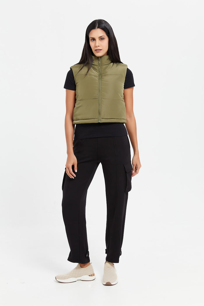 Redtag-Green-Sleeveless-Puffer-Category:Jackets,-Colour:Green,-Deals:New-In,-Filter:Women's-Clothing,-H1:LWR,-H2:LAD,-H3:CSJ,-H4:CSJ,-LWRLADCSJCSJ,-New-In-Women,-Non-Sale,-ProductType:Bomber-Jackets,-Season:W23B,-Section:Women,-W23B,-Women-Jackets-Women's-