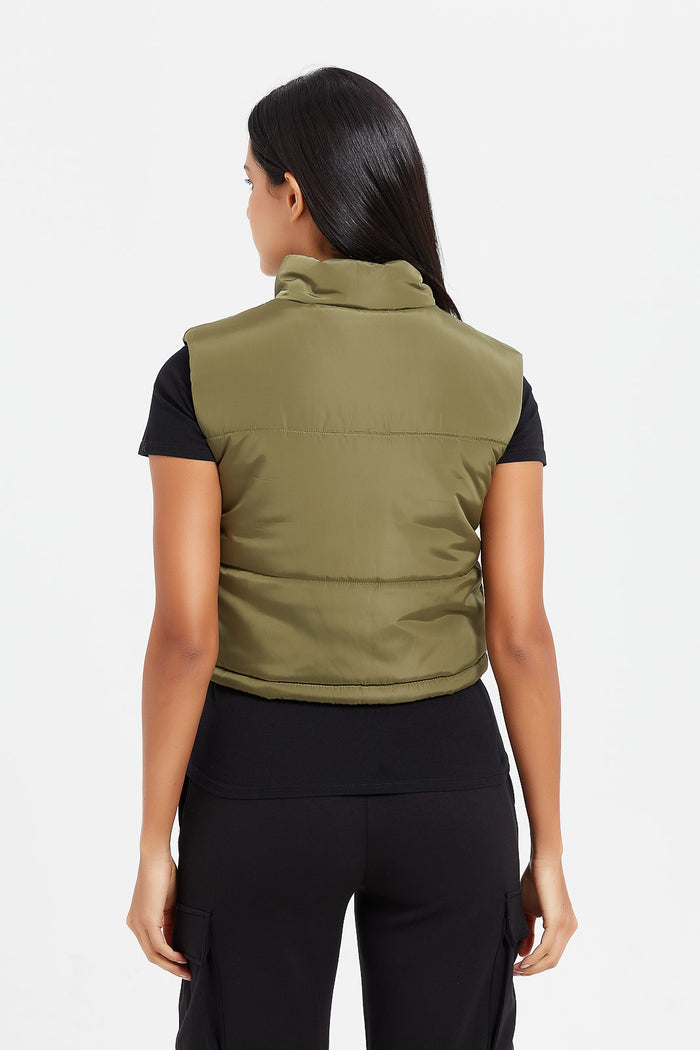 Redtag-Green-Sleeveless-Puffer-Category:Jackets,-Colour:Green,-Deals:New-In,-Filter:Women's-Clothing,-H1:LWR,-H2:LAD,-H3:CSJ,-H4:CSJ,-LWRLADCSJCSJ,-New-In-Women,-Non-Sale,-ProductType:Bomber-Jackets,-Season:W23B,-Section:Women,-W23B,-Women-Jackets-Women's-