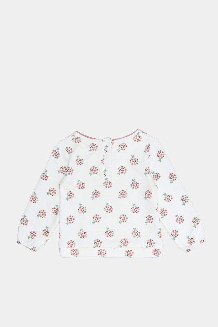 Redtag-Ivory-Aop-Quilted-Sweatshirt-Category:Sweatshirts,-Colour:Ivory,-Deals:New-In,-Filter:Infant-Girls-(3-to-24-Mths),-H1:KWR,-H2:ING,-H3:SWS,-H4:SWS,-ING-Sweatshirts,-KWRINGSWSSWS,-New-In-ING,-Non-Sale,-ProductType:Sweatshirts,-Season:W23B,-Section:Girls-(0-to-14Yrs),-W23B-Infant-Girls-3 to 24 Months