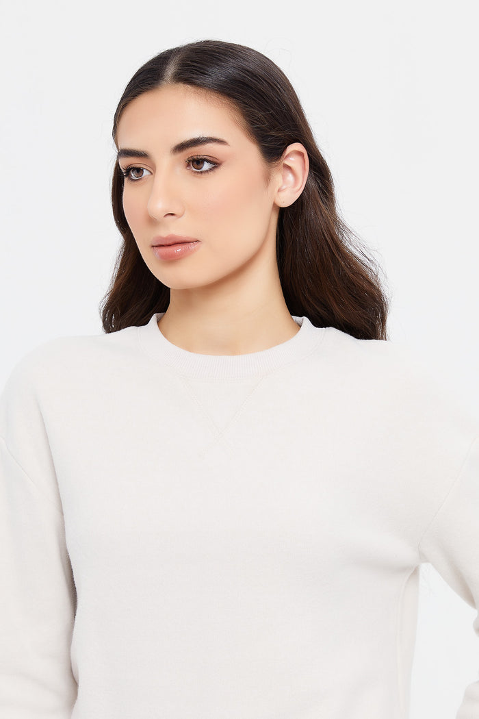 Redtag-Ecru-Brushed-Crew-Neck-Pullover-Category:Pullovers,-Colour:Ecru,-Deals:New-In,-Filter:Women's-Clothing,-H1:LWR,-H2:LAD,-H3:KNW,-H4:PUL,-LWRLADKNWPUL,-New-In-Women,-Non-Sale,-ProductType:Pullovers,-Season:W23B,-Section:Women,-TBL,-W23B,-Women-Pullovers-Women's-