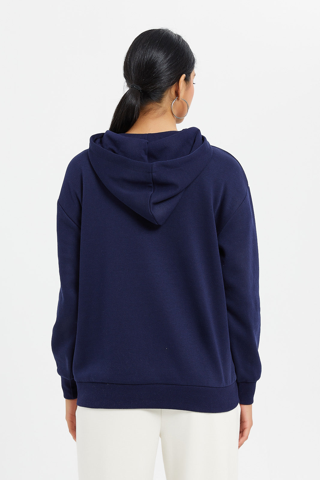 Womens navy hooded sweatshirt hotsell