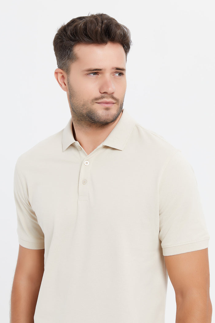 Redtag-Beige-Basic-Polo-Shirt-Category:Polo-T-Shirts,-Colour:Beige,-Deals:New-In,-Filter:Men's-Clothing,-H1:MWR,-H2:GEN,-H3:TSH,-H4:POS,-Men-Polo-T-Shirts,-MWRGENTSHPOS,-New-In-Men,-Non-Sale,-ProductType:Polo-Shirts,-Season:W23A,-Section:Men,-W23A-Men's-