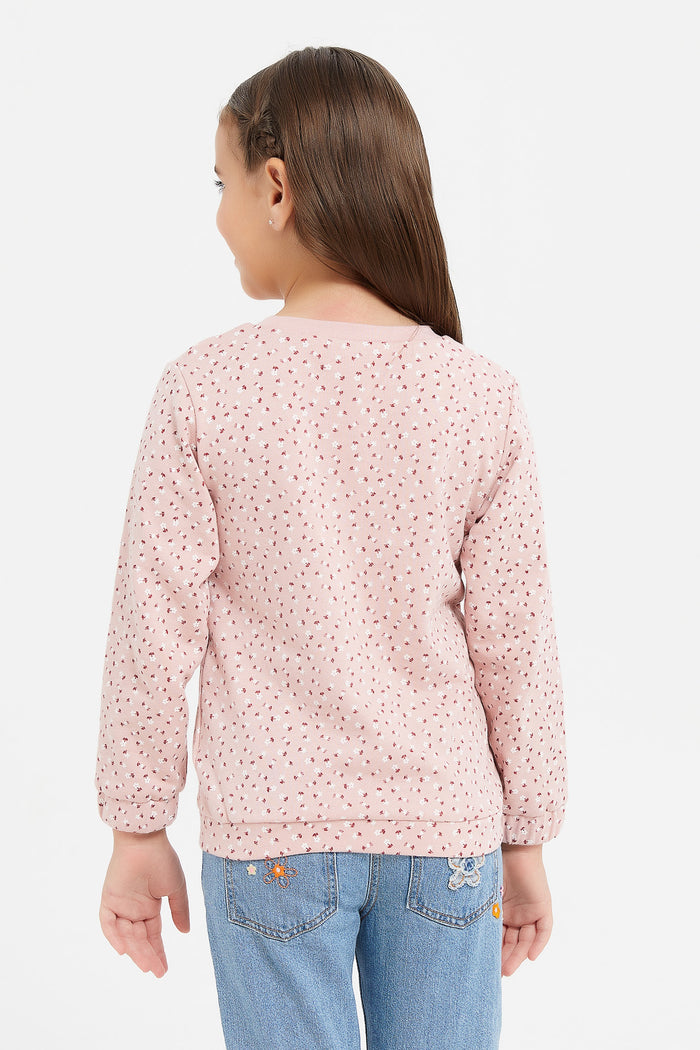 Redtag-Pink-L/S-Aop-Sweatshirt-Category:Sweatshirts,-Colour:Pale-Pink,-Deals:New-In,-Filter:Girls-(2-to-8-Yrs),-GIR-Sweatshirts,-H1:KWR,-H2:GIR,-H3:SWS,-H4:SWS,-KWRGIRSWSSWS,-New-In-GIR,-Non-Sale,-ProductType:Sweatshirts,-Season:W23B,-Section:Girls-(0-to-14Yrs),-W23B-Girls-2 to 8 Years