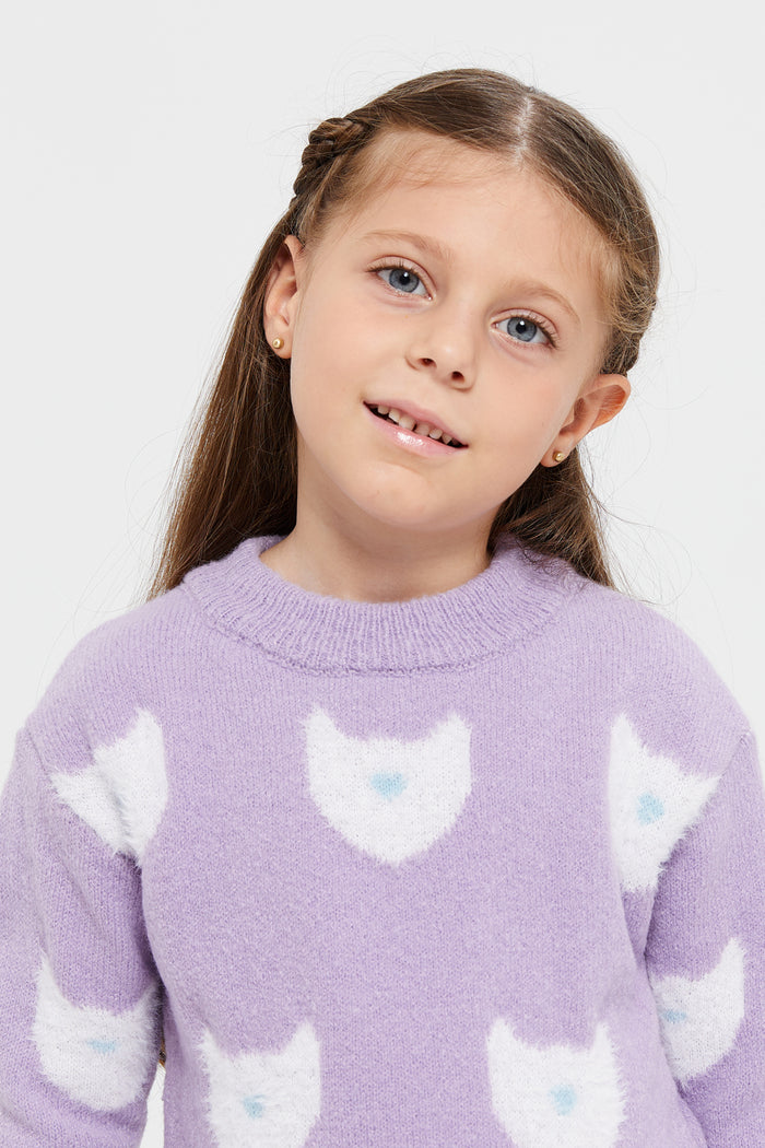 Redtag-purple-pullovers-127056829--Girls-2 to 8 Years