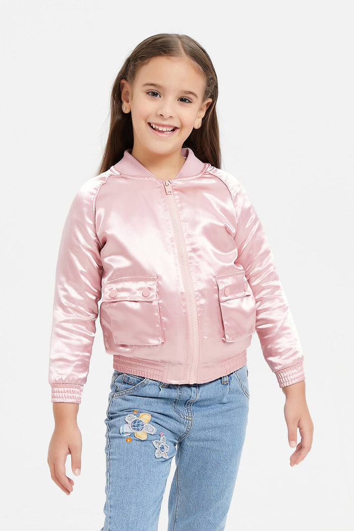 Redtag-Sage-Biker-Jackets-Category:Jackets,-Colour:Green,-Deals:New-In,-Filter:Girls-(2-to-8-Yrs),-GIR-Jackets,-H1:KWR,-H2:GIR,-H3:OUW,-H4:OUW,-KWRGIROUWOUW,-New-In-GIR,-Non-Sale,-ProductType:Parkas,-Season:W23B,-Section:Girls-(0-to-14Yrs),-W23B-Girls-2 to 8 Years