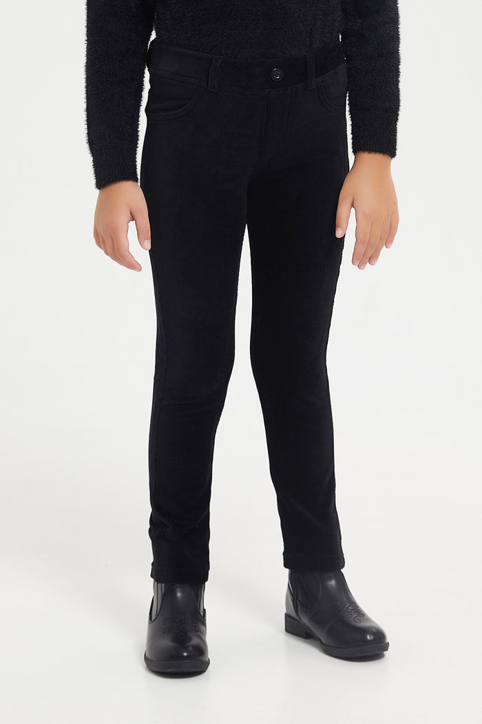 Black corduroy jeggings best sale