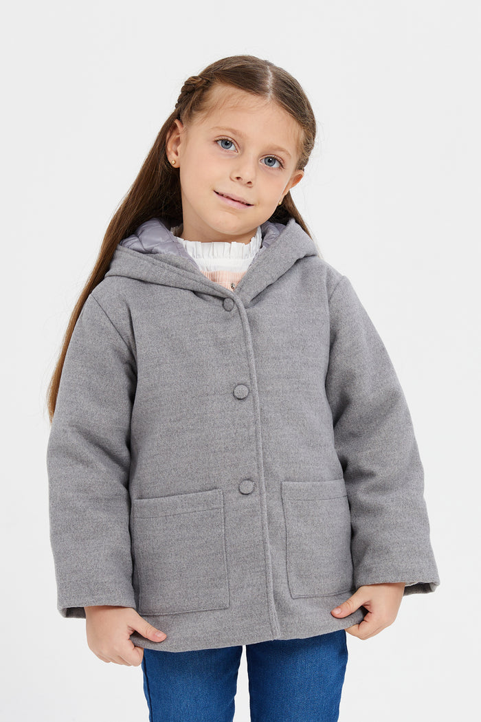 Redtag-mid-grey-jackets-127060502--Girls-2 to 8 Years