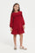 Redtag-Red-Full-Slv-Frill-Dress-Category:Dresses,-Colour:Red,-Deals:New-In,-Filter:Girls-(2-to-8-Yrs),-GIR-Dresses,-H1:KWR,-H2:GIR,-H3:DRS,-H4:CAD,-KWRGIRDRSCAD,-Midi-Dress,-New-In-GIR,-Non-Sale,-ProductType:Dresses,-Season:W23B,-Section:Girls-(0-to-14Yrs),-W23B-Girls-2 to 8 Years