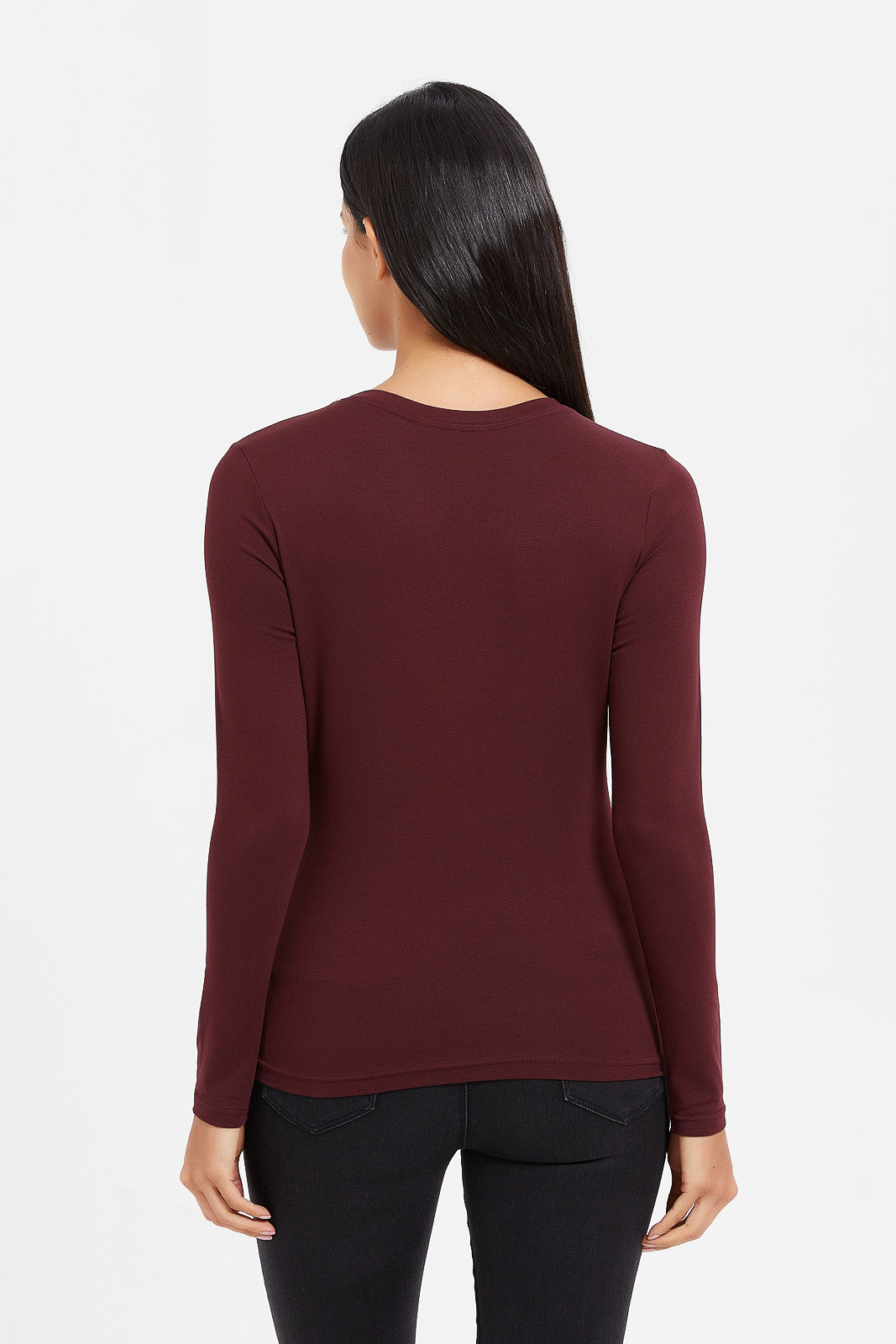 Burgundy long sleeve outlet shirt womens