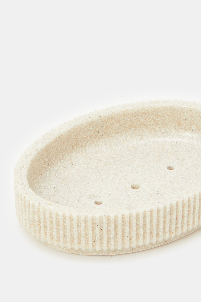 Redtag-Beige-Ribbed-Soap-Dish-Category:Toiletry-Sets,-Colour:Beige,-Deals:New-In,-Filter:Home-Bathroom,-H1:HMW,-H2:BAC,-H3:BCE,-H4:BAE,-HMW-BAC-Bath-Accessories,-HMWBACBCEBAE,-New-In-HMW-BAC,-Non-Sale,-ProductType:Bathmat-Sets,-Season:W23A,-Section:Homewares,-W23A-Home-Bathroom-